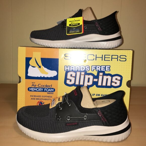 Men's Skechers Delson 3.0 Roth Slip-ins Sneakers-Chocolate-Size 9.5 Wide (210606 - Picture 1 of 10